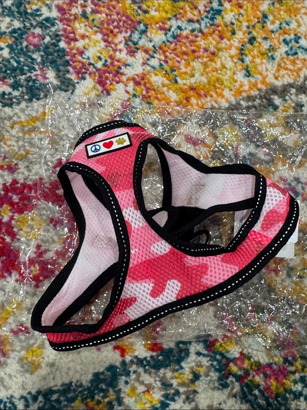 Pawtitas Reflective Mesh Dog Harness, Camouflage Pink, Medium